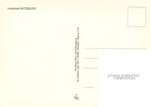 AK / Ansichtskarte Ratzeburg Inselstadt Fliegeraufnahme Ratzeburg