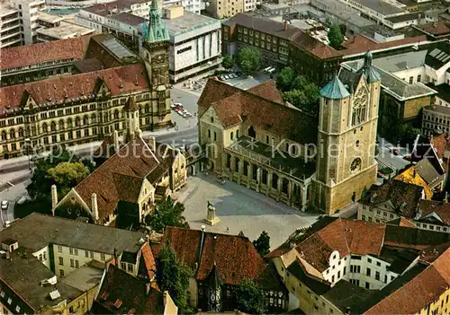 AK / Ansichtskarte Braunschweig Burgplatz mit Rathaus Fliegeraufnahme Braunschweig