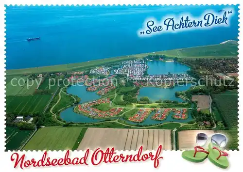 AK / Ansichtskarte Otterndorf_Niederelbe See Achtern Diek Fliegeraufnahme Otterndorf Niederelbe