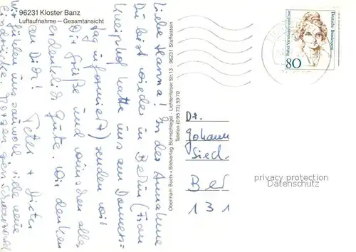 AK / Ansichtskarte Banz_Bad_Staffelstein Kloster Banz Fliegeraufnahme Banz_Bad_Staffelstein