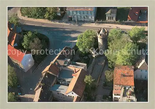 AK / Ansichtskarte Jena_Thueringen Altstadtpartie mit dem Pulverturm Fliegeraufnahme Jena Thueringen