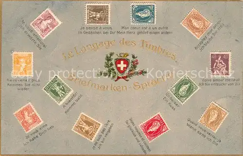 AK / Ansichtskarte Briefmarkensprache Briefmarken Sprache Briefmarkensprache