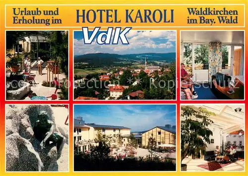 AK / Ansichtskarte Waldkirchen_Niederbayern VdK Hotel Karoli Stadtpanorama Waldkirchen Niederbayern