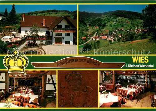 AK / Ansichtskarte Wies_Wiesental Gasthaus zur Krone Restaurant Landschaftspanorama Suedschwarzwald Wies Wiesental