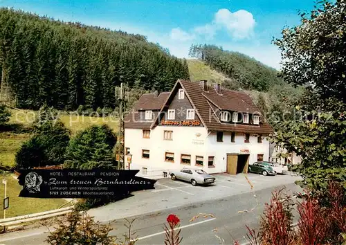 AK / Ansichtskarte Zueschen_Sauerland Hotel Restaurant Pension Zum treuen Bernhardiner Zueschen_Sauerland