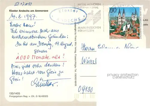 AK / Ansichtskarte Andechs Kloster Andechs am Ammersee Fliegeraufnahme Andechs