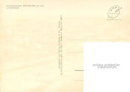 AK / Ansichtskarte Westerland_Sylt Fliegeraufnahme Westerland_Sylt