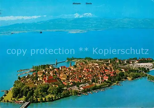 AK / Ansichtskarte Lindau_Bodensee Fliegeraufnahme mit Altmann und Saentis Lindau Bodensee