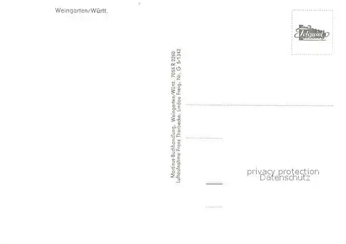 AK / Ansichtskarte Weingarten_Wuerttemberg Fliegeraufnahme Weingarten Wuerttemberg