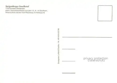 AK / Ansichtskarte Konstanz_Bodensee Fliegeraufnahme mit Steigenberger Inselhotel und Rheinausfluss Konstanz_Bodensee