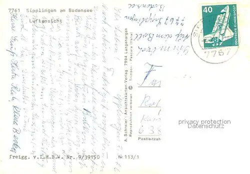 AK / Ansichtskarte Sipplingen_Bodensee Fliegeraufnahme Sipplingen Bodensee