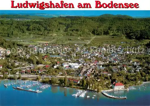 AK / Ansichtskarte Ludwigshafen_Bodensee Fliegeraufnahme mit Yachthafen Ludwigshafen Bodensee