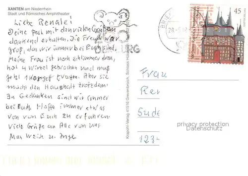 AK / Ansichtskarte Xanten Stadtblick Roemisches Amphitheater Kirche Fliegeraufnahme Xanten
