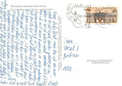 AK / Ansichtskarte Nebel_Amrum Fliegeraufnahme Strandpanorama m. Leuchtturm in den Duenen Nebel Amrum