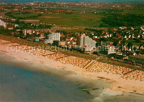 AK / Ansichtskarte Cuxhaven_Nordseebad Fliegeraufnahme Strandpanorama Cuxhaven_Nordseebad
