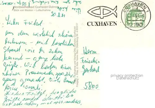 AK / Ansichtskarte Cuxhaven_Nordseebad Fliegeraufnahme Strandpanorama Cuxhaven_Nordseebad