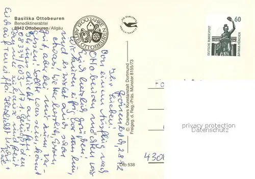 AK / Ansichtskarte Ottobeuren Fliegeraufnahme Basilika Ottobeuren Benediktanerabtei Ottobeuren