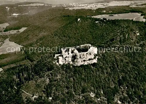 AK / Ansichtskarte Schwaebische_Alb Fliegeraufnahme Ruine Hohen Neuffen Schwaebische Alb