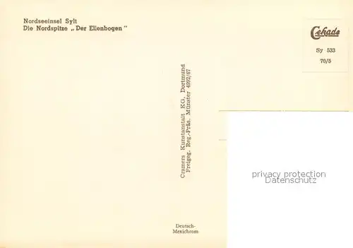 AK / Ansichtskarte Sylt Fliegeraufnahme Nordspitze Der Ellenbogen Sylt
