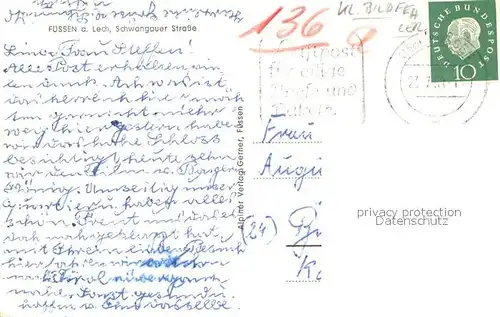 AK / Ansichtskarte Fuessen_Allgaeu Schwangauer Strasse Fuessen Allgaeu