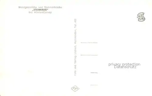 AK / Ansichtskarte Hoexter_Weser Waldgaststaette Steinkrug Sommerfrische Hoexter Weser