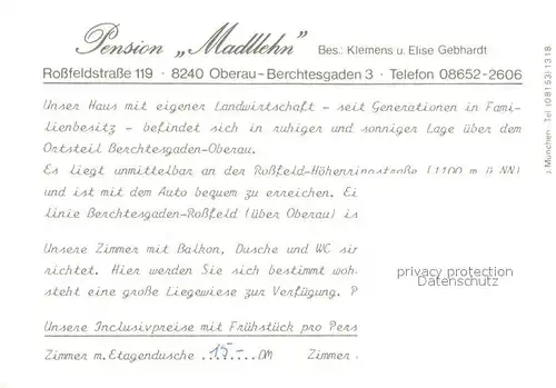 AK / Ansichtskarte Oberau__Berchtesgaden Pension Madllehn Bergwiese Alpen 