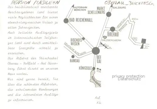 AK / Ansichtskarte Oberau__Berchtesgaden Pension Madllehn Gastraum Fremdenzimmer Winterlandschaft Alpen 