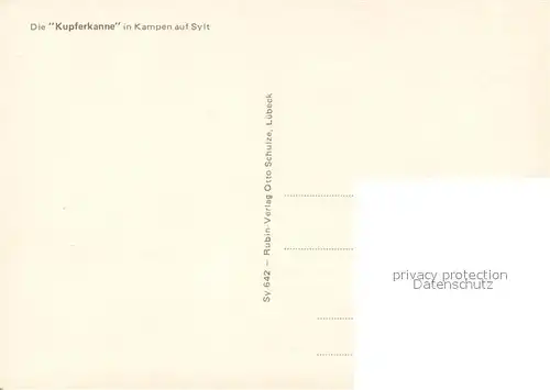 AK / Ansichtskarte Kampen_Sylt Die Kupferkanne Gaststaette Kuenstlerlokal Garten Kampen Sylt