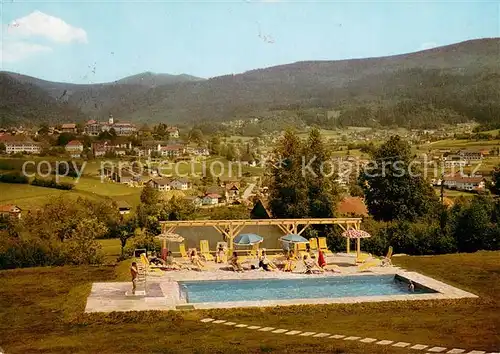 AK / Ansichtskarte Bodenmais Hotel Pension Riederin Swimming Pool Panorama Bayerischer Wald Bodenmais