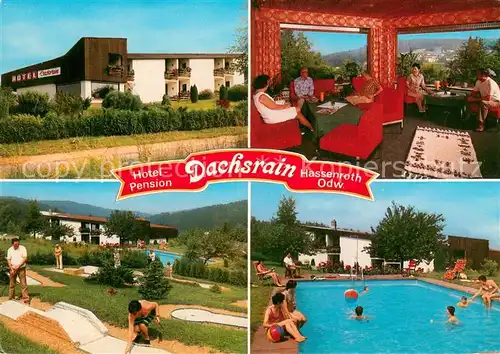AK / Ansichtskarte Hassenroth Hotel Pension Dachsrain Minigolf Swimming Pool Hassenroth