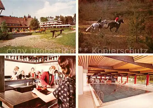 AK / Ansichtskarte Egestorf_Nordheide Hof Sudermuehlen Reiterhof Ausritt Hallenbad Naturschutzgebiet Lueneburger Heide Egestorf_Nordheide