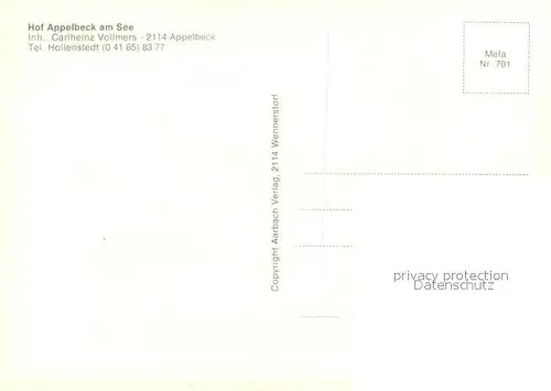 AK / Ansichtskarte Appelbeck Hof Appelbeck am See Appelbeck