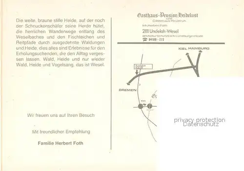 AK / Ansichtskarte Undeloh Gasthaus Pension Heidelust Restaurant Undeloh