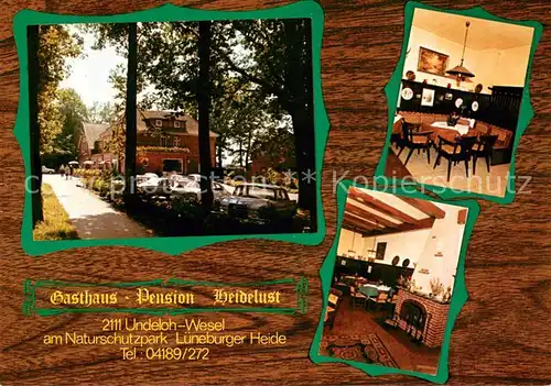 AK / Ansichtskarte Undeloh Gasthaus Pension Heidelust Restaurant Gaestehaus Kaminzimmer Undeloh