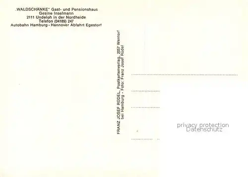 AK / Ansichtskarte Undeloh Waldschaenke Gasthaus Pension Terrasse Undeloh