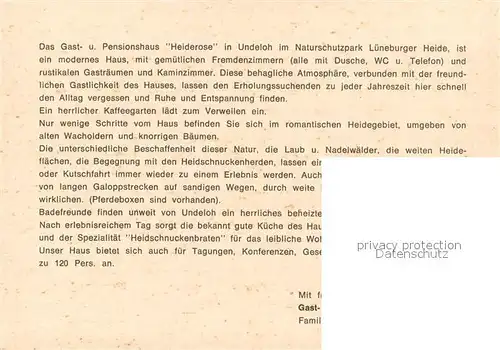 AK / Ansichtskarte Undeloh Gasthaus Pension Heiderose Heidschnucke Heidelandschaft Undeloh