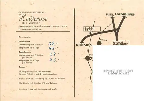 AK / Ansichtskarte Undeloh Gasthaus Pension Heiderose Restaurant Kamin Kutschfahrten Heidelandschaft Undeloh
