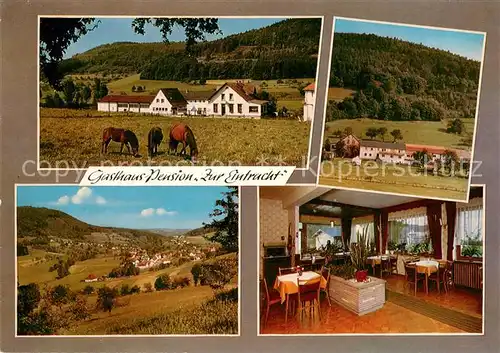AK / Ansichtskarte Ober Schoenmattenwag Gasthaus Pension Zur Eintracht Gastraum Pferdekoppel Landschaftspanorama Ober Schoenmattenwag