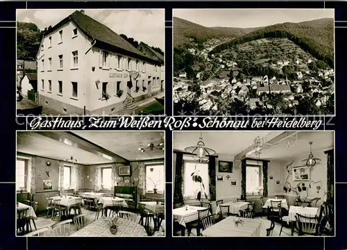 AK / Ansichtskarte Schoenau_Odenwald Gasthaus Zum Weissen Ross Gasttube Panorama Bromsilber Schoenau Odenwald