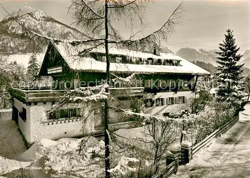 AK / Ansichtskarte Oberstdorf Hotel Forsthaus am Kurpark Winter in den Alpen Oberstdorf