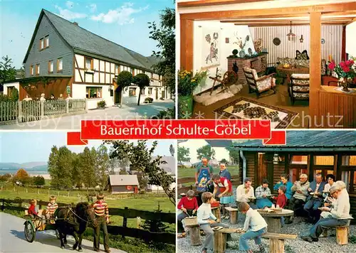AK / Ansichtskarte Selkentrop Bauernhof Pension Schule Goebel Kaminzimmer Grillplatz Ponywagen Selkentrop