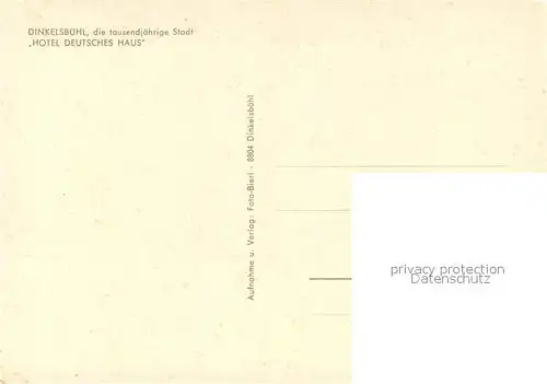 AK / Ansichtskarte Dinkelsbuehl 1000jaehrige Stadt Hotel Deutsches Haus Fachwerkhaus Dinkelsbuehl
