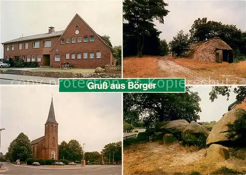 AK / Ansichtskarte Boerger Jugendherberge Kirche Schuppen Steingrab Boerger