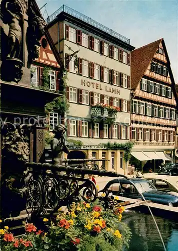 AK / Ansichtskarte Tuebingen Innenstadt Brunnen Hotel Lamm Altstadt Fachwerkhaeuser Tuebingen