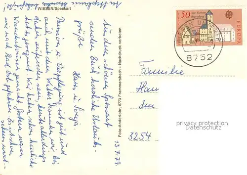 AK / Ansichtskarte Wiesen_Unterfranken Panorama Kapelle Ortsmotiv mit Kirche Wiesen Unterfranken