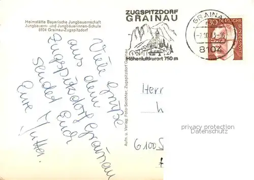 AK / Ansichtskarte Grainau Heimstaette Bayerische Jungbauernschaft Schule Alpen Grainau