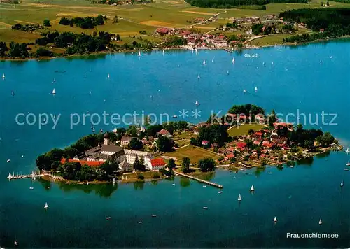 AK / Ansichtskarte Fraueninsel_Chiemsee Fliegeraufnahme Gesamtansicht Fraueninsel Chiemsee