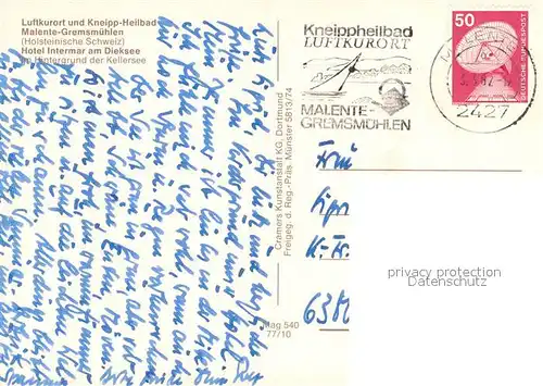 AK / Ansichtskarte Malente Gremsmuehlen Fliegeraufnahme Hotel Itermar am Dieksee Malente Gremsmuehlen