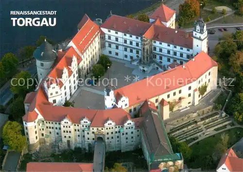 AK / Ansichtskarte Torgau Fliegeraufnahme Schloss Hartenfels  Torgau