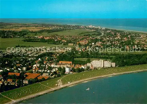 AK / Ansichtskarte Cuxhaven_Nordseebad Fliegeraufnahme Gruenstrand a.d. Grimmershoernbucht Doese Duhnen Cuxhaven_Nordseebad